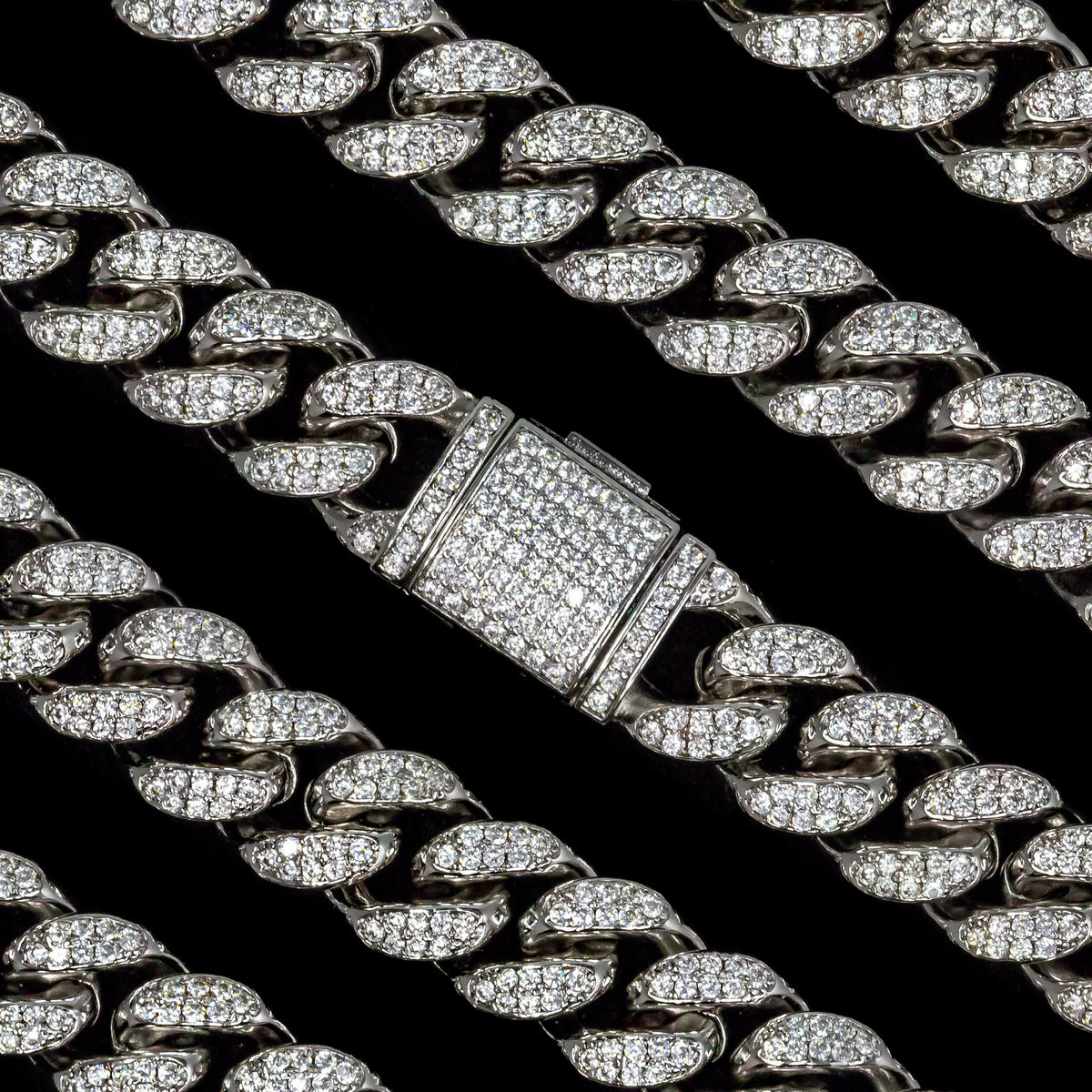 Cuban Link Chain in White Gold - 12mm