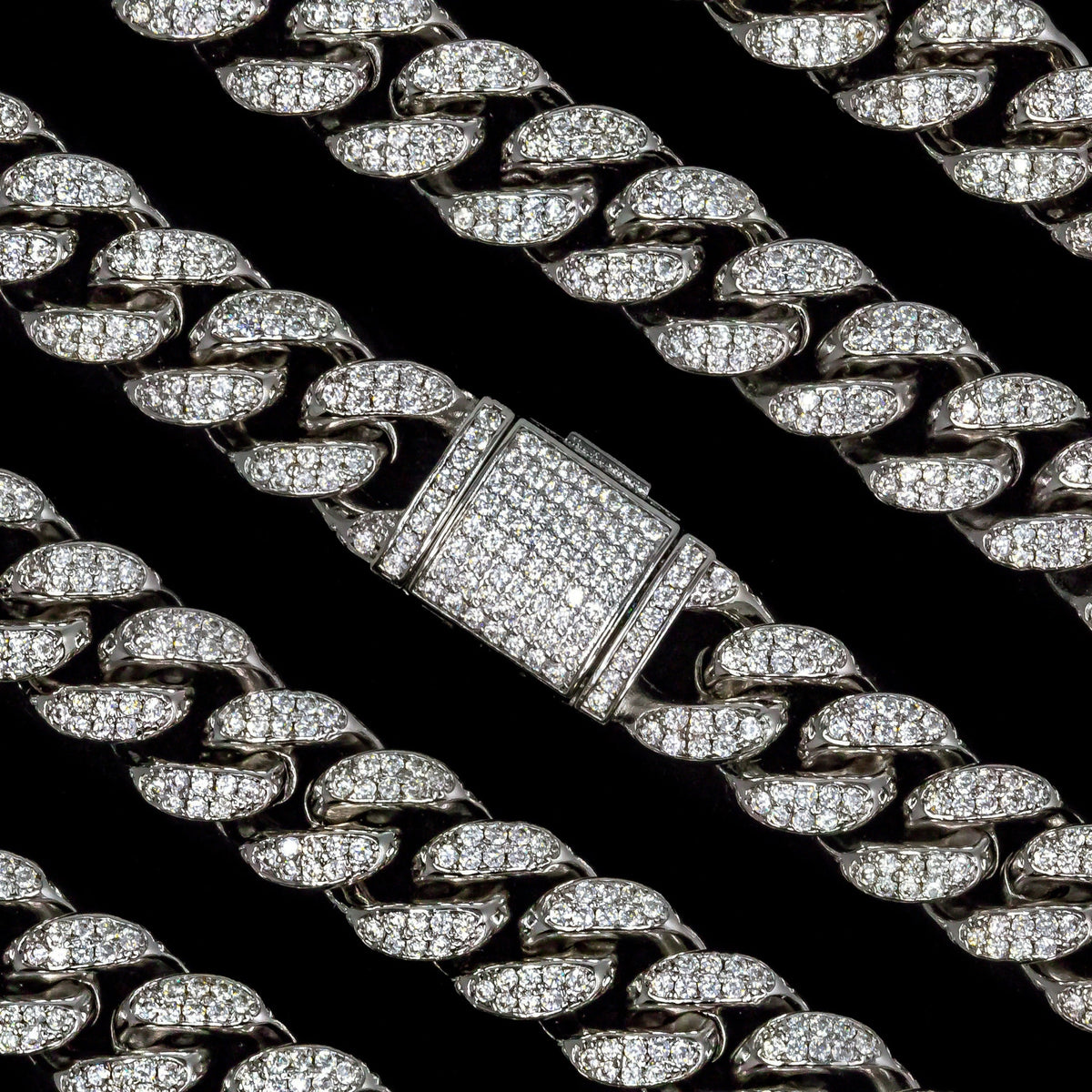 Iced Cuban Link Bracelet in White Gold - 12mm