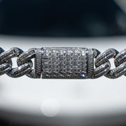 Baguette Cuban Link Chain in White Gold - 18mm