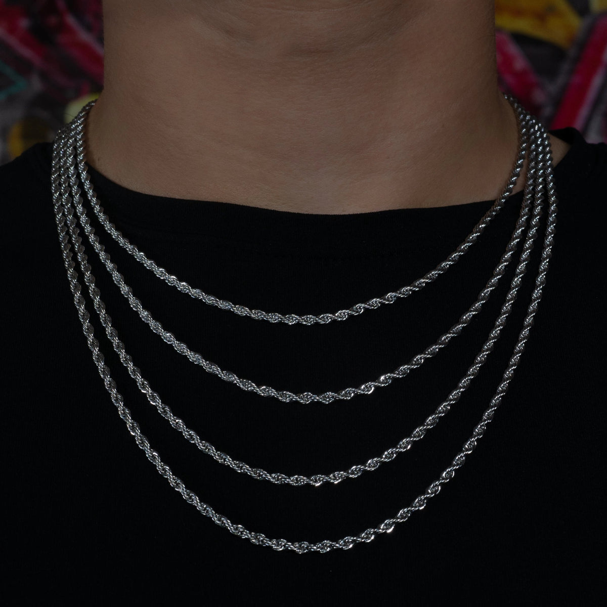 Rope Chain in White Gold - 3mm