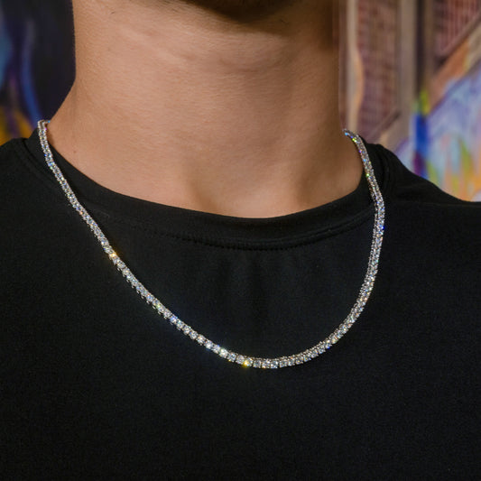 Tennis Chain in White Gold - 3mm