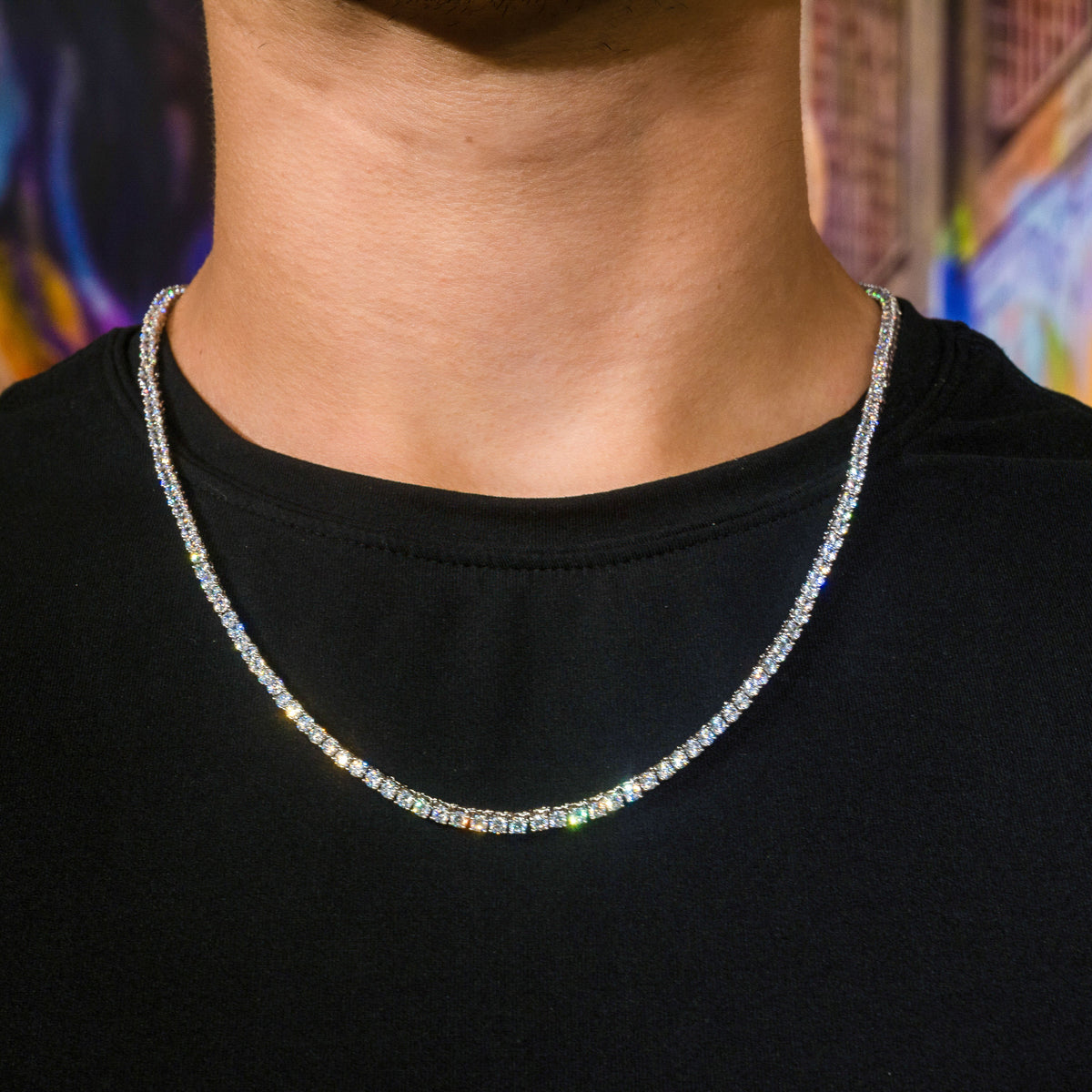 Tennis Chain in White Gold - 3mm