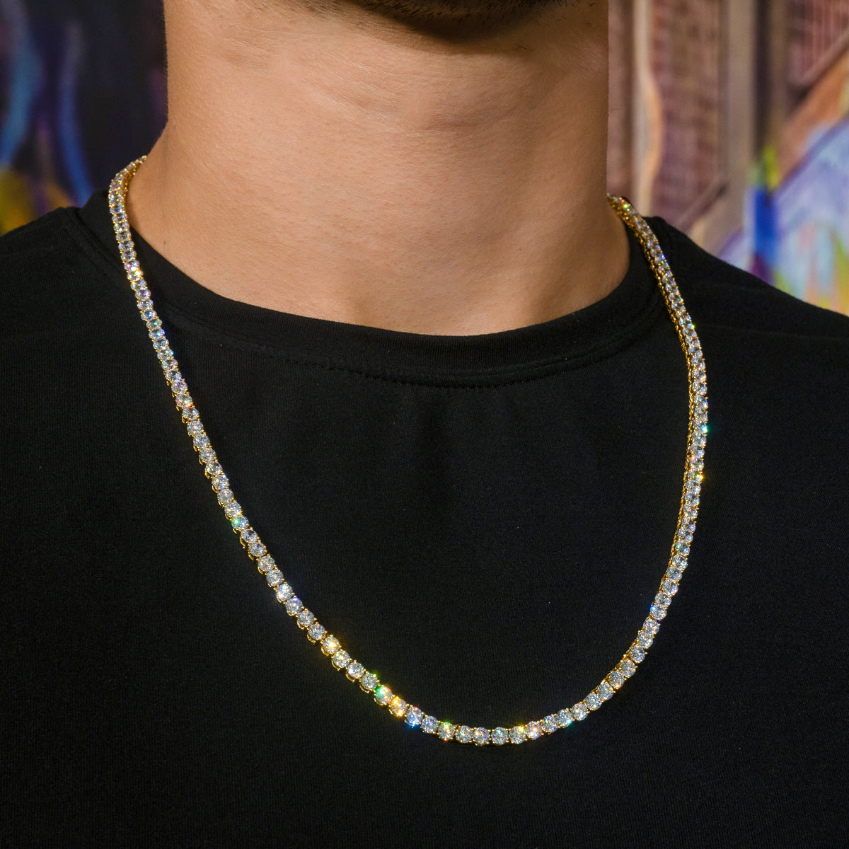 Tennis Chain in Yellow Gold - 3mm