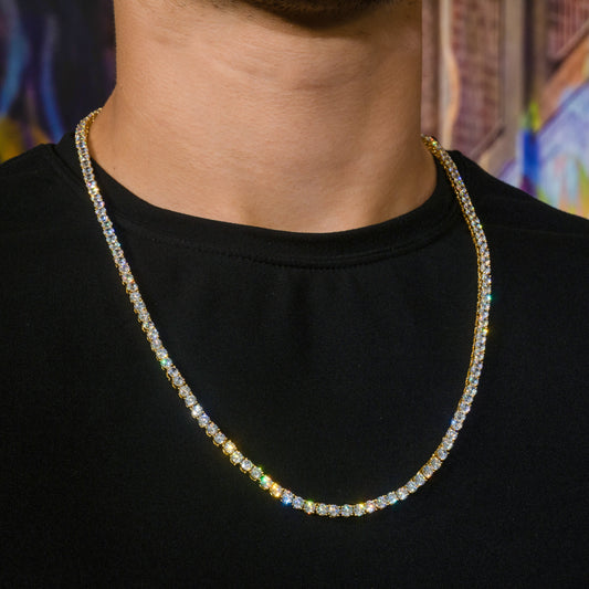 Tennis Chain in Yellow Gold - 3mm