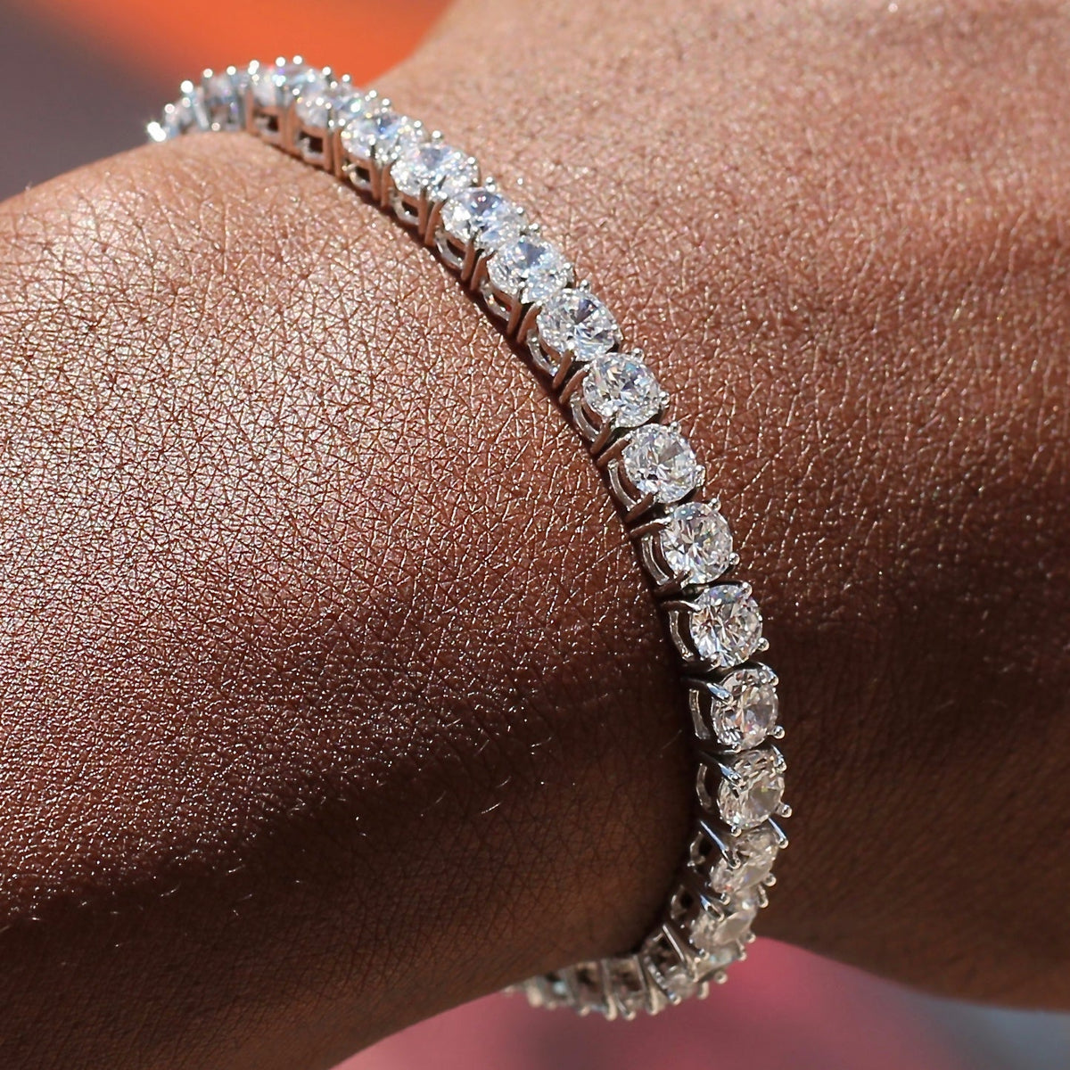 Tennis Bracelet in White Gold - 4mm
