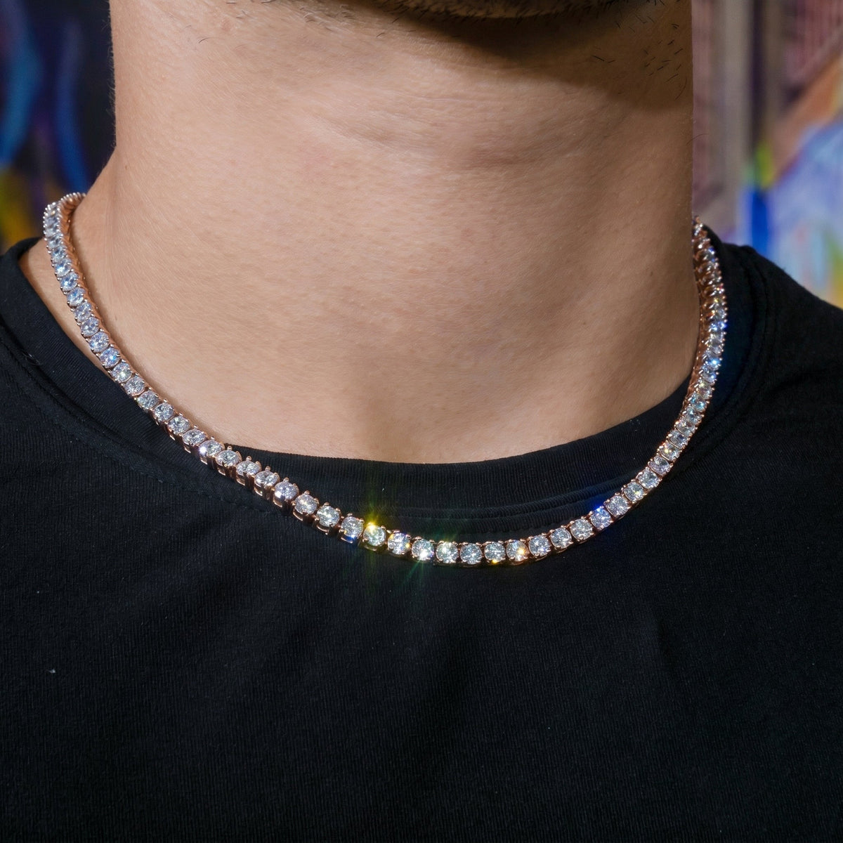 Tennis Chain in Rose Gold - 4mm