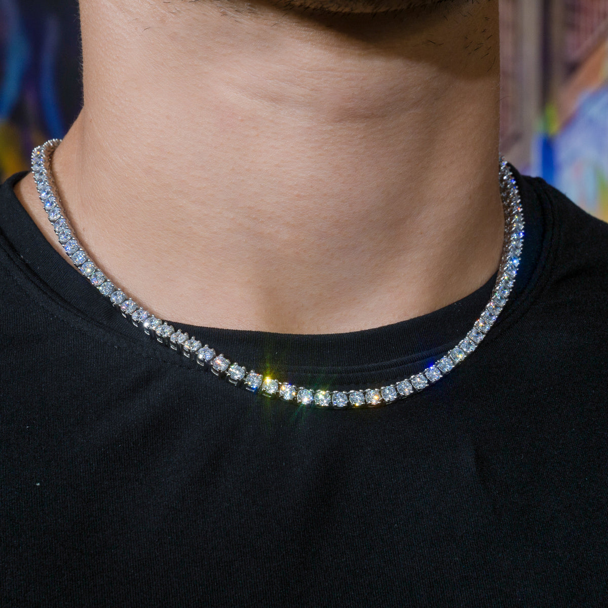 Tennis Chain in White Gold - 4mm