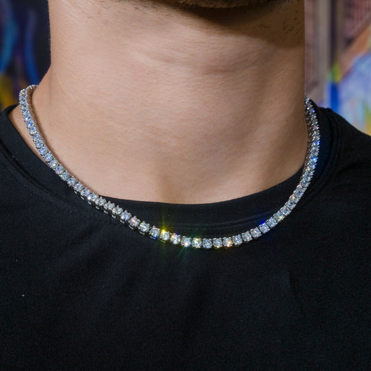 Tennis Chain in White Gold - 4mm