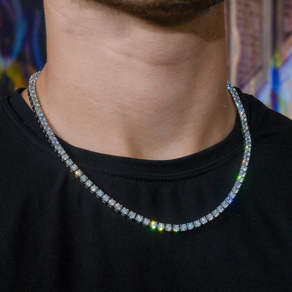 Tennis Chain in White Gold - 4mm