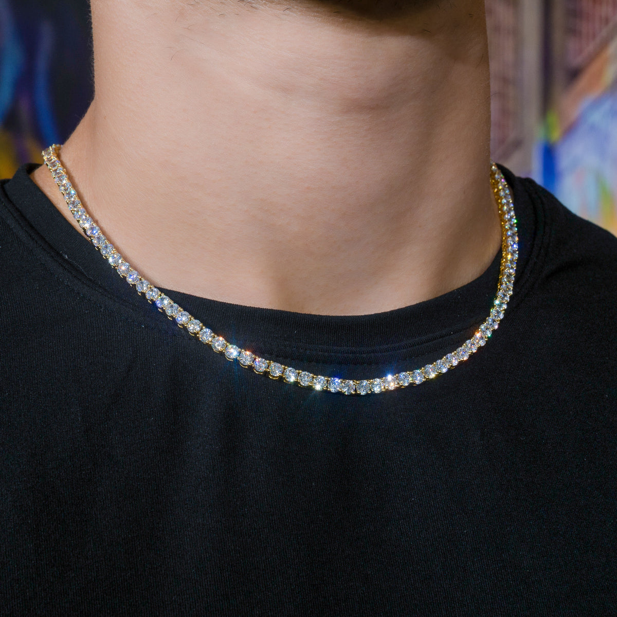 Tennis Chain in Yellow Gold - 4mm