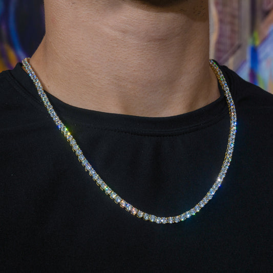 Tennis Chain in Yellow Gold - 4mm