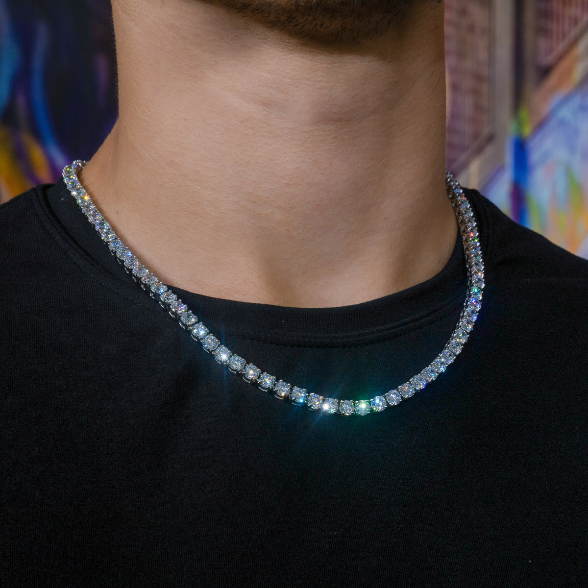 Tennis Chain in White Gold - 5mm