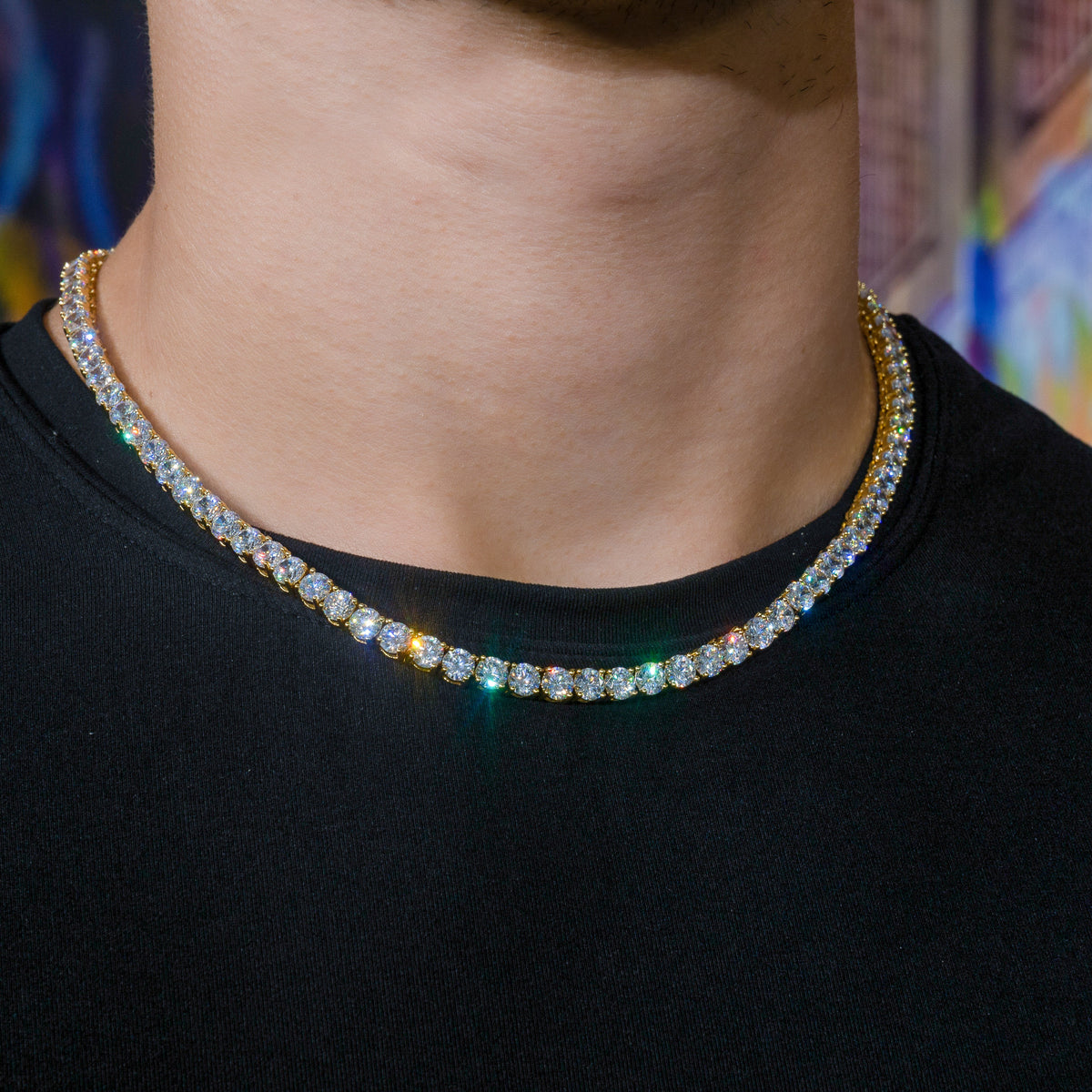 Tennis Chain in Yellow Gold - 5mm