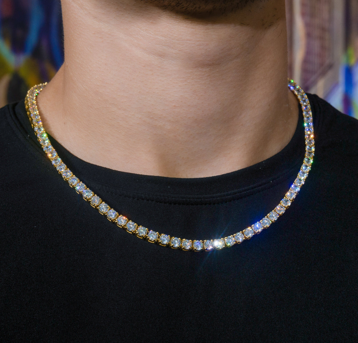 Tennis Chain in Yellow Gold - 5mm