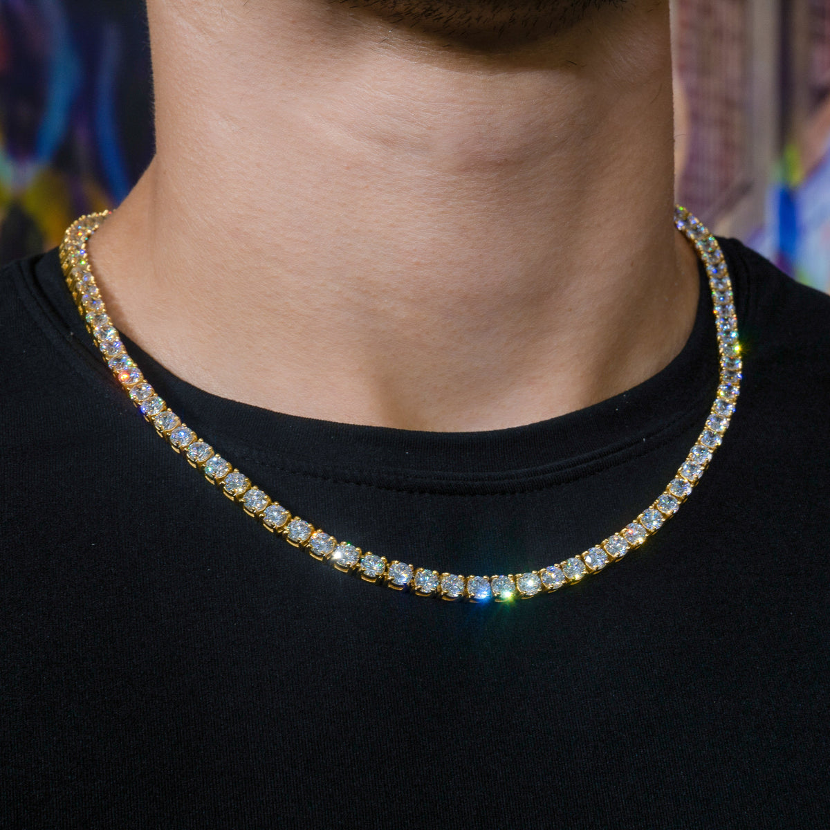 Tennis Chain in Yellow Gold - 5mm