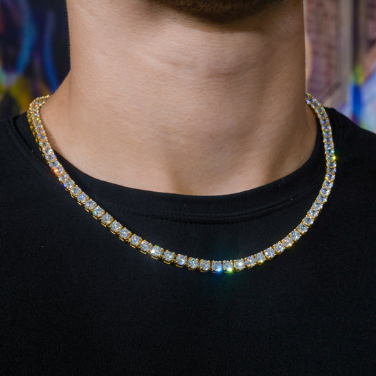 Tennis Chain in Yellow Gold - 5mm