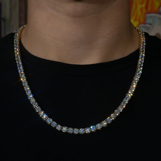 Tennis Chain in Yellow Gold - 6mm