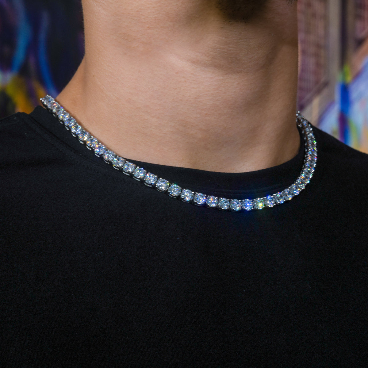 Tennis Chain in White Gold - 6mm