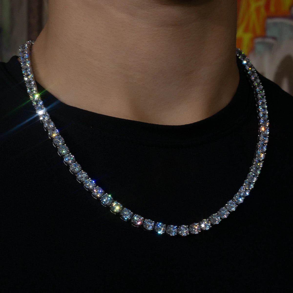 Tennis Chain in White Gold - 6mm