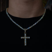 Iced Original Cross Pendant in Yellow Gold