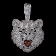 Iced Bear Pendant in White Gold