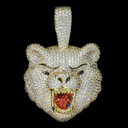 Iced Bear Pendant in Yellow Gold