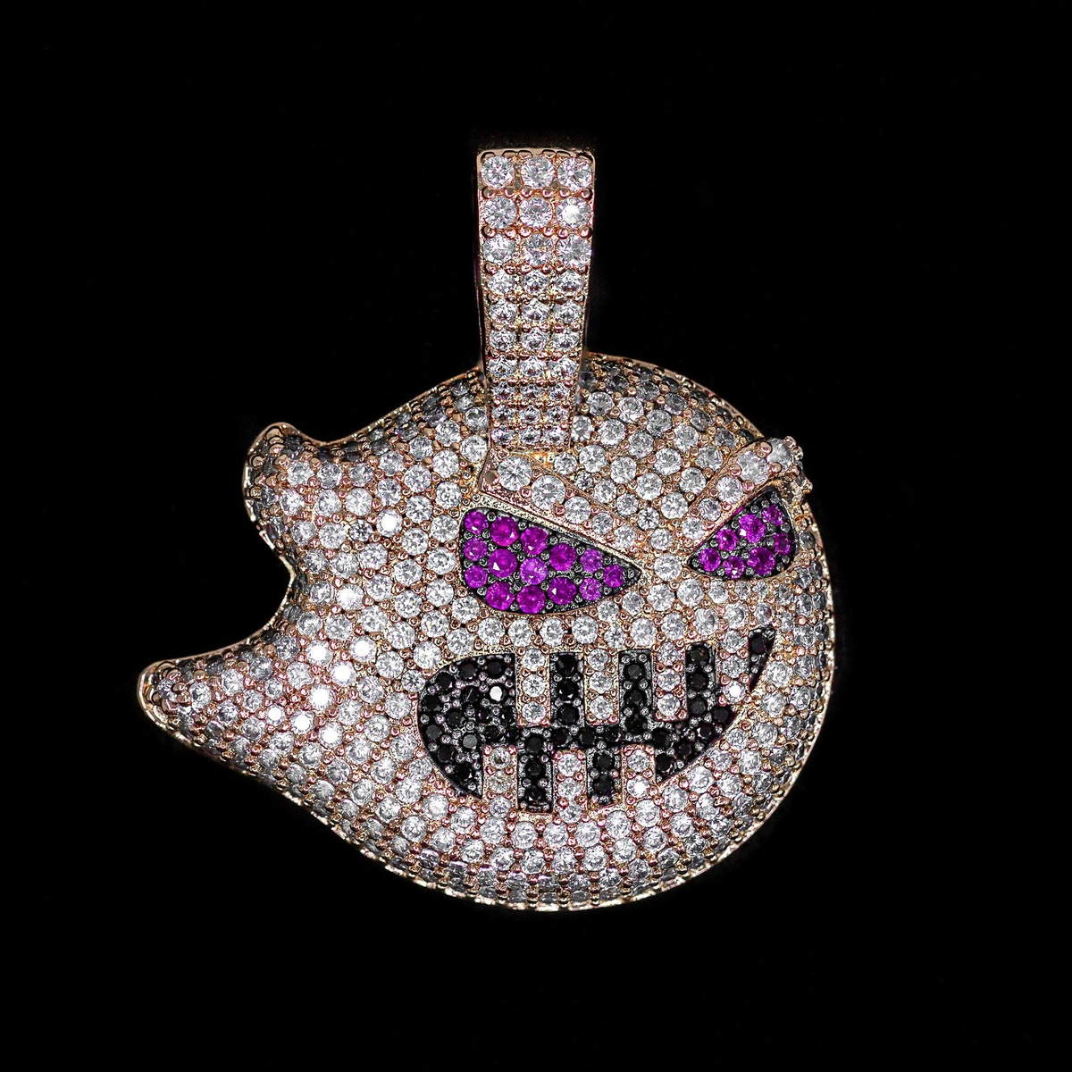 Iced Demon Pendant in Rose Gold