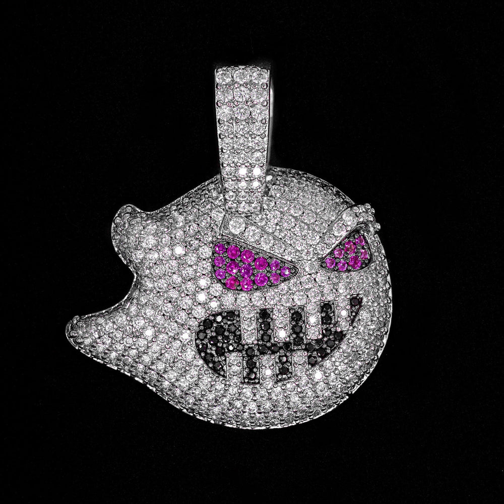 Iced Demon Pendant in White Gold