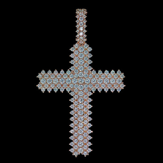 Iced Flower Set Cross Pendant