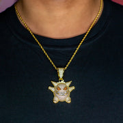 Iced Gengar Pendant in Yellow Gold
