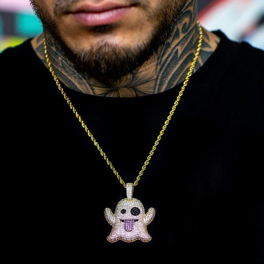 Iced Ghost Pendant in Yellow Gold