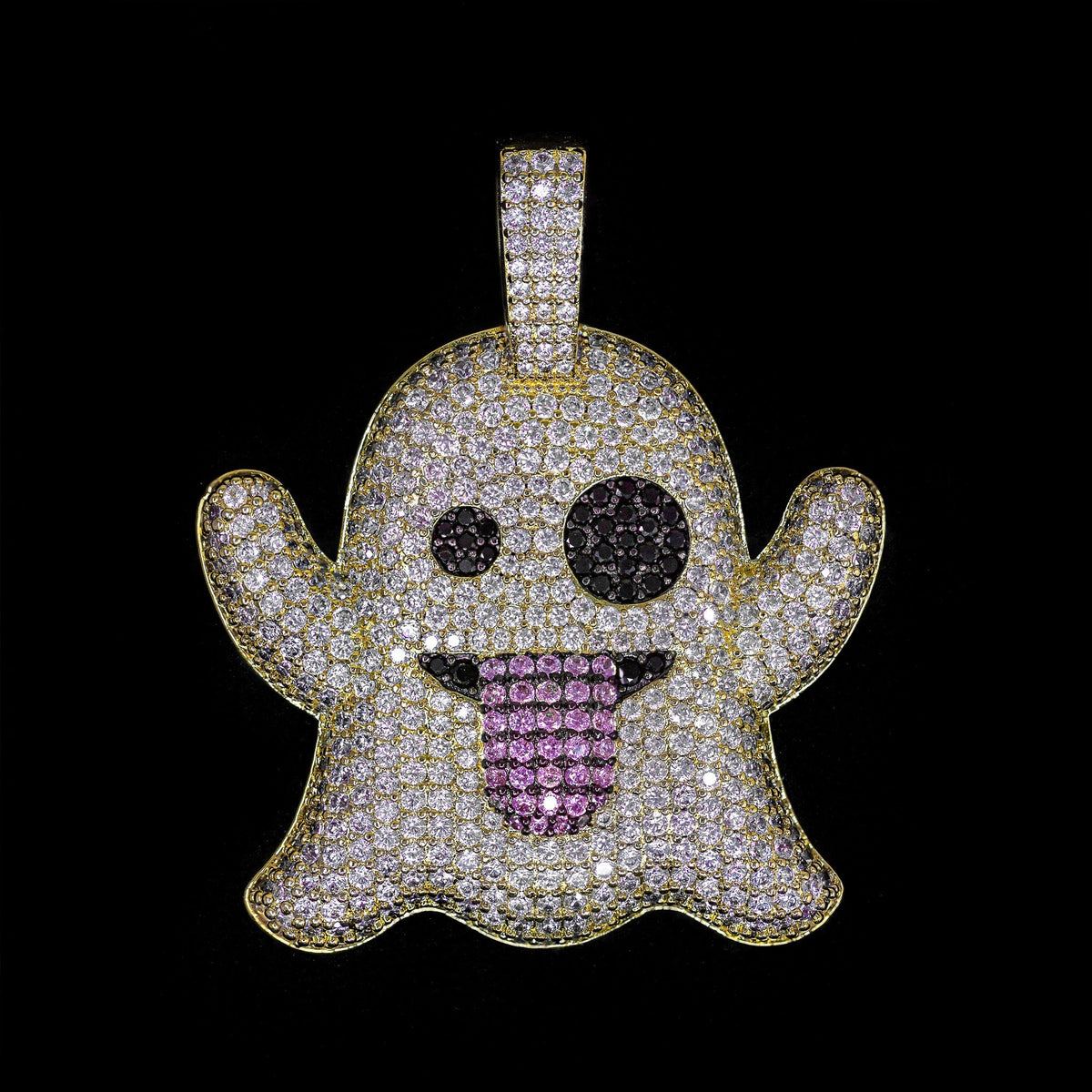Iced Ghost Pendant in Yellow Gold