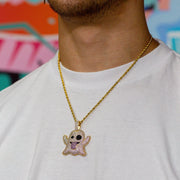 Iced Ghost Pendant in Yellow Gold
