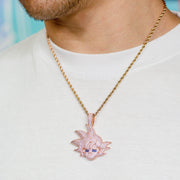 Iced Goku Warrior Pendant in Rose Gold