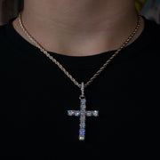 Iced Original Cross Pendant in Rose Gold