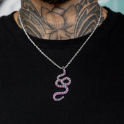 Iced Purple Snake Pendant