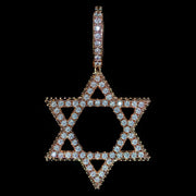 Iced Star of David Pendant in Rose Gold