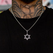Iced Star of David Pendant in White Gold